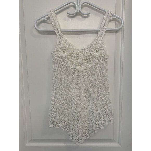 Crochet‎ White Tank Top Small - Picture 1 of 6